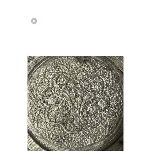 Vintage Antique Persian Hand Hammered Etched Bird Floral Home Decor Wall Plate - Picture 9 of 11